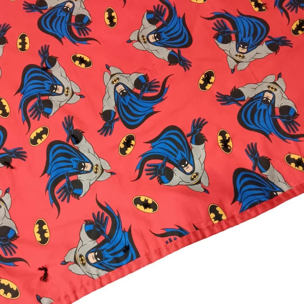 Handmade Batman Quilt Blanket Red Blue Grey Reversible